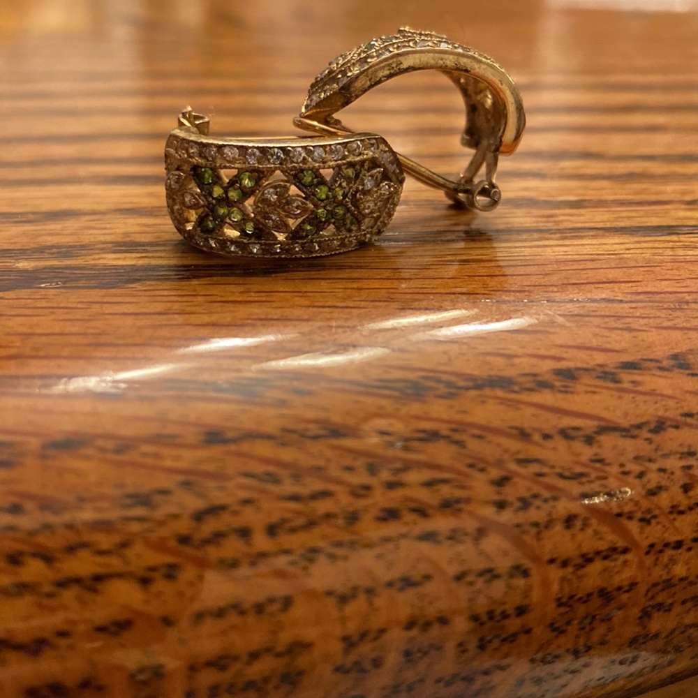 Vintage Elegant Evening Luxury Gatsby Engagement Rhinestone Half Hoop Earrings - Picture 7 of 7